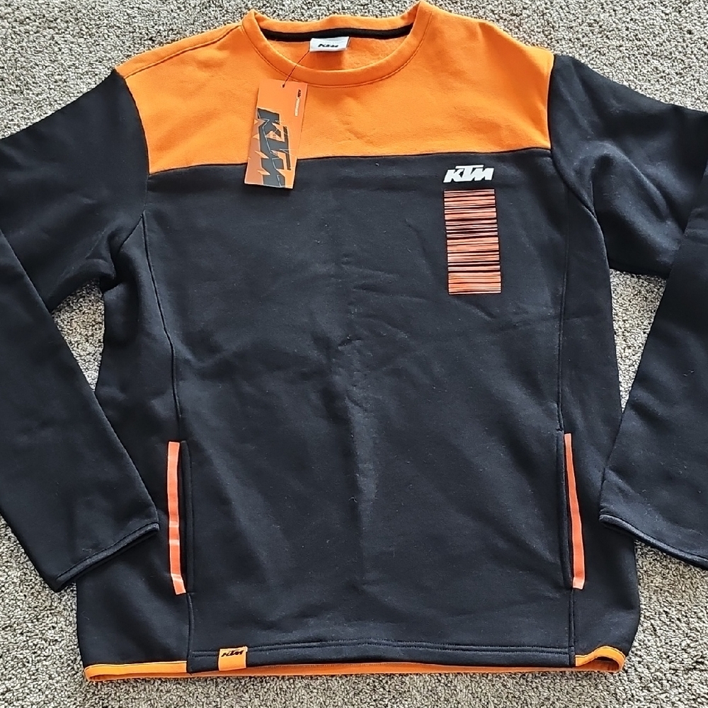 KTM Men's Black and Orange Sweatshirt